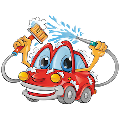 Illustration of a mobile car wash service